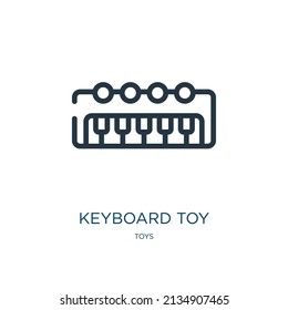 keyboard toy thin line icon. book, toy linear icons from toys concept isolated outline sign. Vector illustration symbol element for web design and apps.