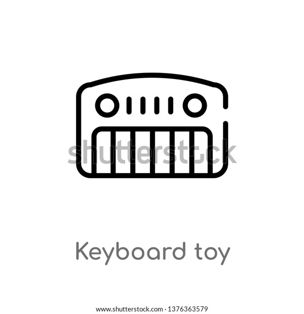 keyboard toy vector line icon. Simple element\
illustration. keyboard toy outline icon from toys concept. Can be\
used for web and\
mobile