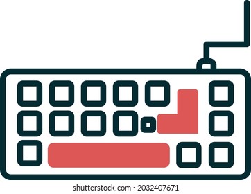 Keyboard Two Color Vector Line Icon Design