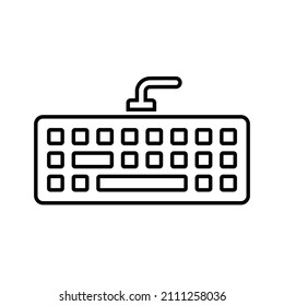 Keyboard, type outline icon. Line art vector.
