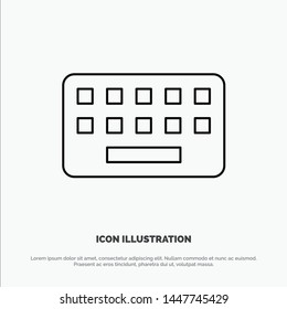 KeyBoard, Typing, Board, Key Line Icon Vector