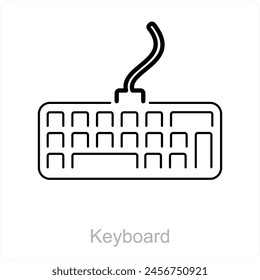 Keyboard and typing icon concept