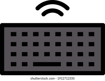 keyboard vector color line icon