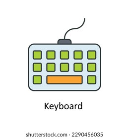 Vector de teclado   Rellenar iconos de contorno. Material gráfico simple