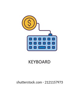 Ilustración de diseño de iconos de esquema rellenado por el vector de teclado. Símbolo de banca y pago en fondo blanco EPS 10 Archivo