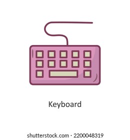 Ilustración de diseño de iconos rellenada por vector de teclado. Símbolo de juego en el fondo blanco Archivo EPS 10