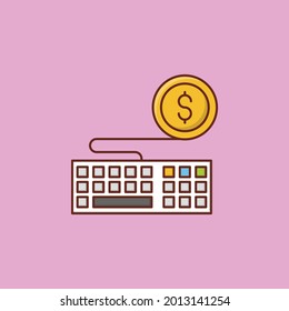 keyboard vector flat color icon