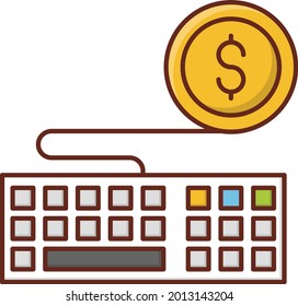 keyboard vector flat color icon