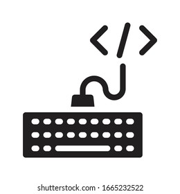 keyboard vector glyph flat icon 