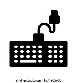 keyboard vector glyph flat icon 