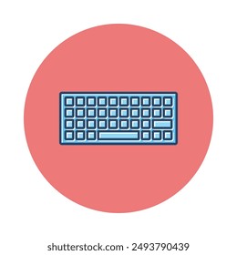 Keyboard vector icon with a circle background.