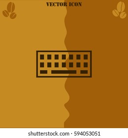 Keyboard vector  icon Coffee symbol background.