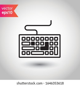 Keyboard vector icon. Computer keyboard icon. Keyboard linear sign. EPS 10 clavier flat symbol pictogram.