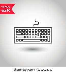 Keyboard vector icon. Computer keyboard icon. Keyboard linear sign. EPS 10 clavier flat symbol pictogram.