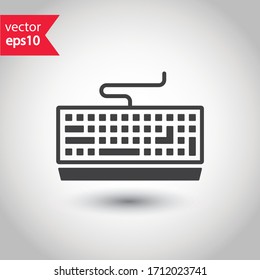 Keyboard vector icon. Computer keyboard icon. Keyboard linear sign. EPS 10 clavier flat symbol pictogram.