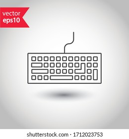 Keyboard vector icon. Computer keyboard icon. Keyboard linear sign. EPS 10 clavier flat symbol pictogram.