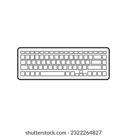 Keyboard vector icon icon editable stroke, sign, symbol outline line button isolated on white