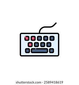 keyboard vector icon filled line style. perfect use for logo, presentation, website, and more. modern icon design color outline style