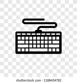 Keyboard vector icon isolated on transparent background, Keyboard transparency logo concept