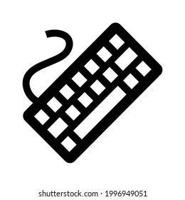 Icono de vector de teclado, aislado en fondo blanco