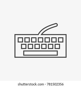 Keyboard vector icon isolated on light grey background