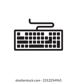 Keyboard vector icon. Keyboard linear flat sign design. Computer keyboard symbol pictogram. Clavier symbol. UX UI keypad icon 