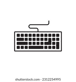 Icono de vector de teclado. Diseño lineal del signo plano del teclado. Pictograma del símbolo del teclado del ordenador. Símbolo de Clavier. icono de teclado de la interfaz de usuario de UX 