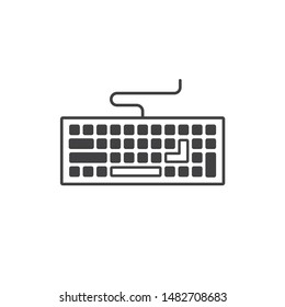 Keyboard vector icon. Keyboard linear sign. Computer keyboard icon. EPS 10 clavier flat symbol.