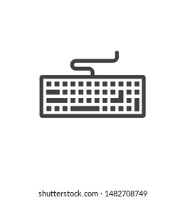 Keyboard vector icon. Keyboard linear sign. Computer keyboard icon. EPS 10 clavier flat symbol.