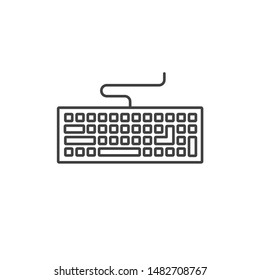 Keyboard vector icon. Keyboard linear sign. Computer keyboard icon. EPS 10 clavier flat symbol.