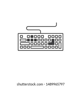 Keyboard vector icon. Keyboard linear sign. Computer keyboard icon. EPS 10 clavier flat symbol.