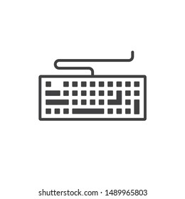 Keyboard vector icon. Keyboard linear sign. Computer keyboard icon. EPS 10 clavier flat symbol.