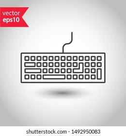 Keyboard vector icon. Keyboard linear sign. Computer keyboard icon. EPS 10 clavier flat symbol.