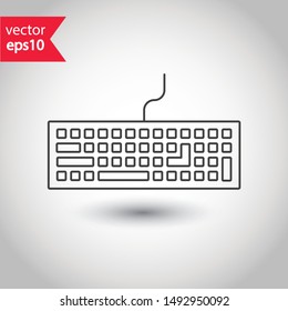 Keyboard vector icon. Keyboard linear sign. Computer keyboard icon. EPS 10 clavier flat symbol.