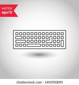 Keyboard vector icon. Keyboard linear sign. Computer keyboard icon. EPS 10 clavier flat symbol.