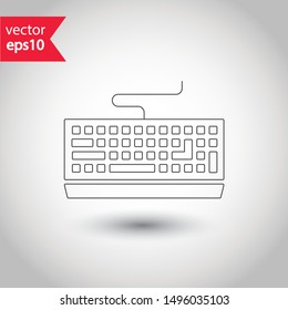 Keyboard vector icon. Keyboard linear sign. Computer keyboard icon. EPS 10 clavier flat symbol.