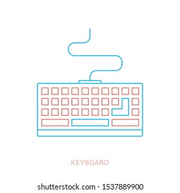 Keyboard vector icon. Keyboard linear sign. Computer keyboard icon.