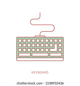 Keyboard vector icon. Keyboard linear sign. Computer keyboard icon.