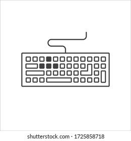 Keyboard Vector Icon. Keyboard Linear Sign. EPS 10 