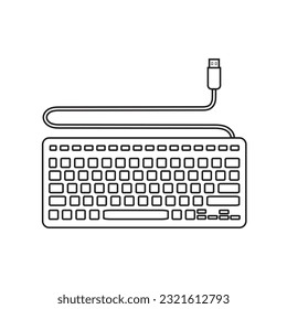 Keyboard vector icon. Keyboard linear sign. Computer keyboard icon. EPS 10 clavier flat symbol.