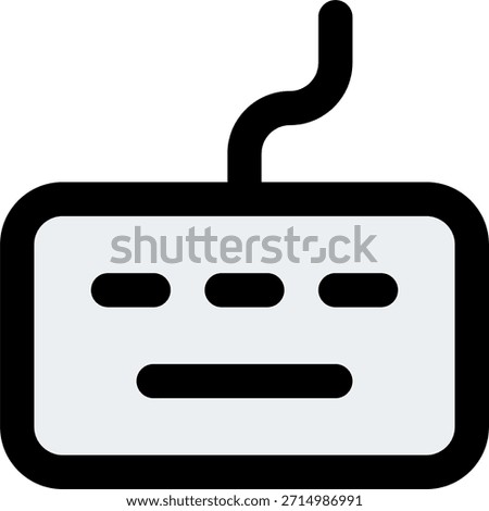 Keyboard vector icon in modern style, computer input device and digital typing accessory illustration. Filled Line Icon