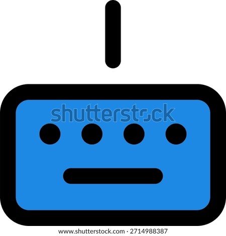 Keyboard vector icon in modern style, computer input device and digital typing accessory illustration. Filled Line Icon