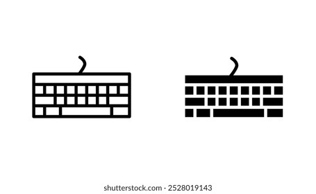 Icono de Vector de teclado en color blanco y negro.