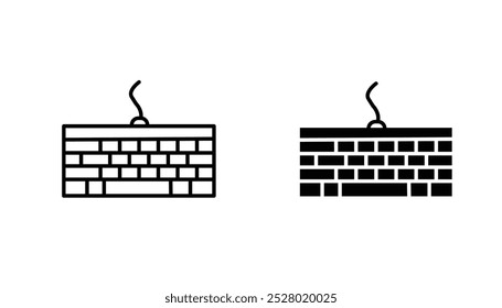Keyboard vector icon set in black and white color.