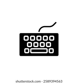 keyboard vector icon solid style. perfect use for logo, presentation, website, and more. modern icon design glyph style