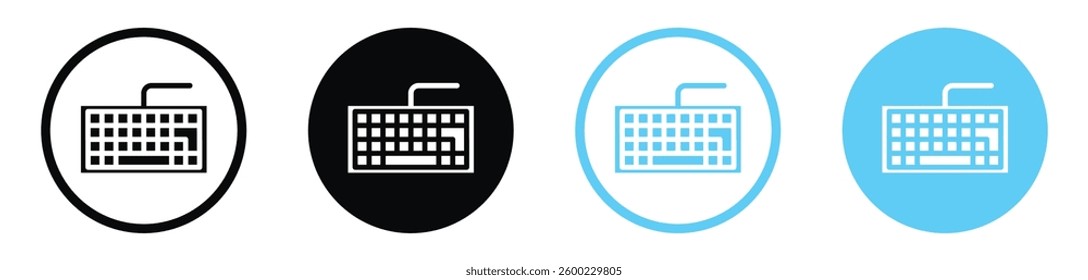Keyboard vector icons in black and blue colors