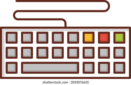 keyboard Vector illustration on a transparent background. Premium quality symbols. Vector Line Flat color  icon for concept and graphic design.