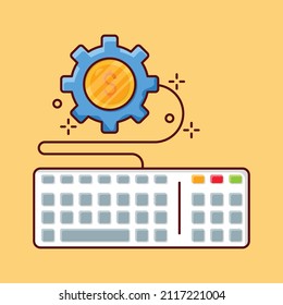 keyboard Vector illustration on a transparent background. Premium quality symmbols. Vector line flat icons for concept and graphic design. 