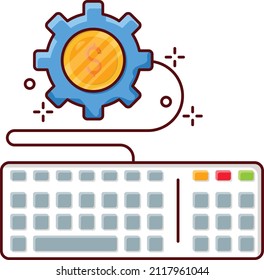 keyboard Vector illustration on a transparent background. Premium quality symmbols. Vector line flat icons for concept and graphic design. 
