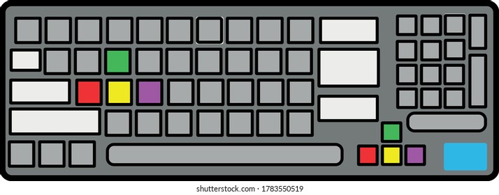 ilustración de vector de teclado en fondo blanco